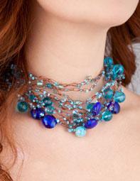 Blue Multi-Strand Necklace
